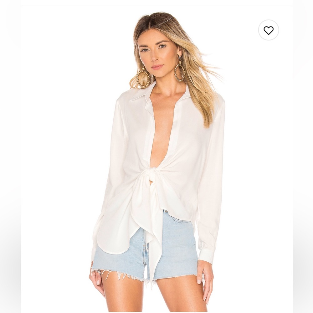 Superdown Jordyn Tie Front Top size Small
